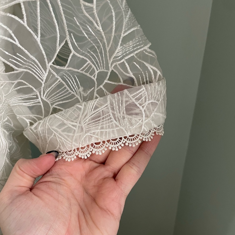 Marchesa NWOT White Lace Eyelet Dress - Picture 8 of 15